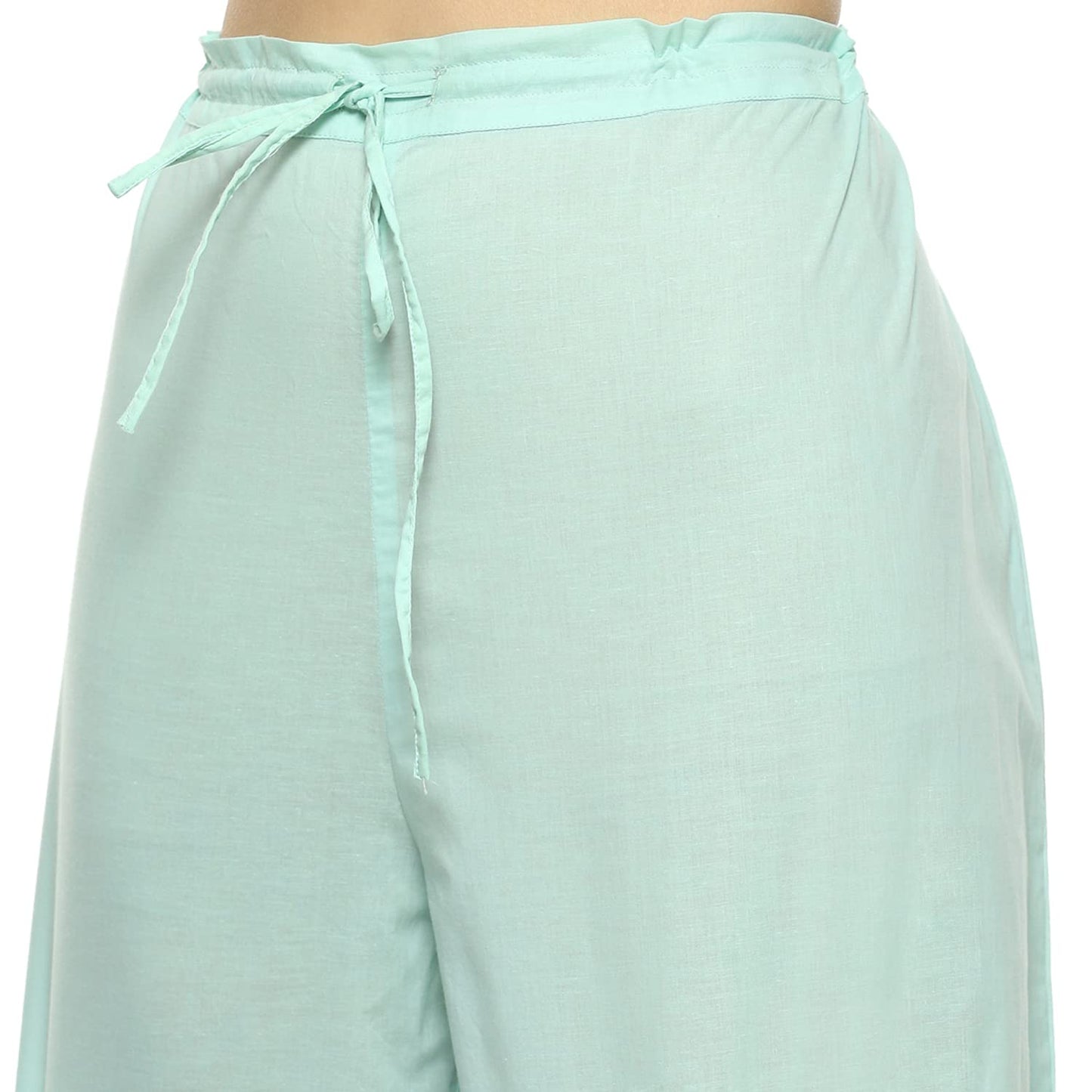 BIBA WOMEN EMBROIDERY STRAIGHT SALWAR KURTA DUPATTA(SKDPHULWARI8666_AQUA_38)