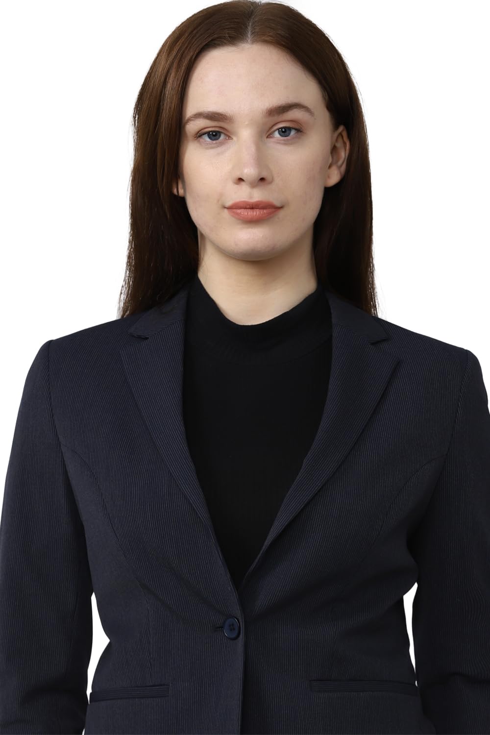 Van Heusen Van Hesuen Women's Formal Regular Blazer (VWBZCRGB939964_Navy, Single Breasted