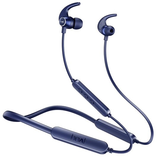 boAt Rockerz 255 Pro+, 60HRS Battery, Fast Charge, IPX7, Dual Pairing, Low Latency, Magnetic Earbuds, Bluetooth Neckband, Wireless with Mic Earphones (Navy Blue)