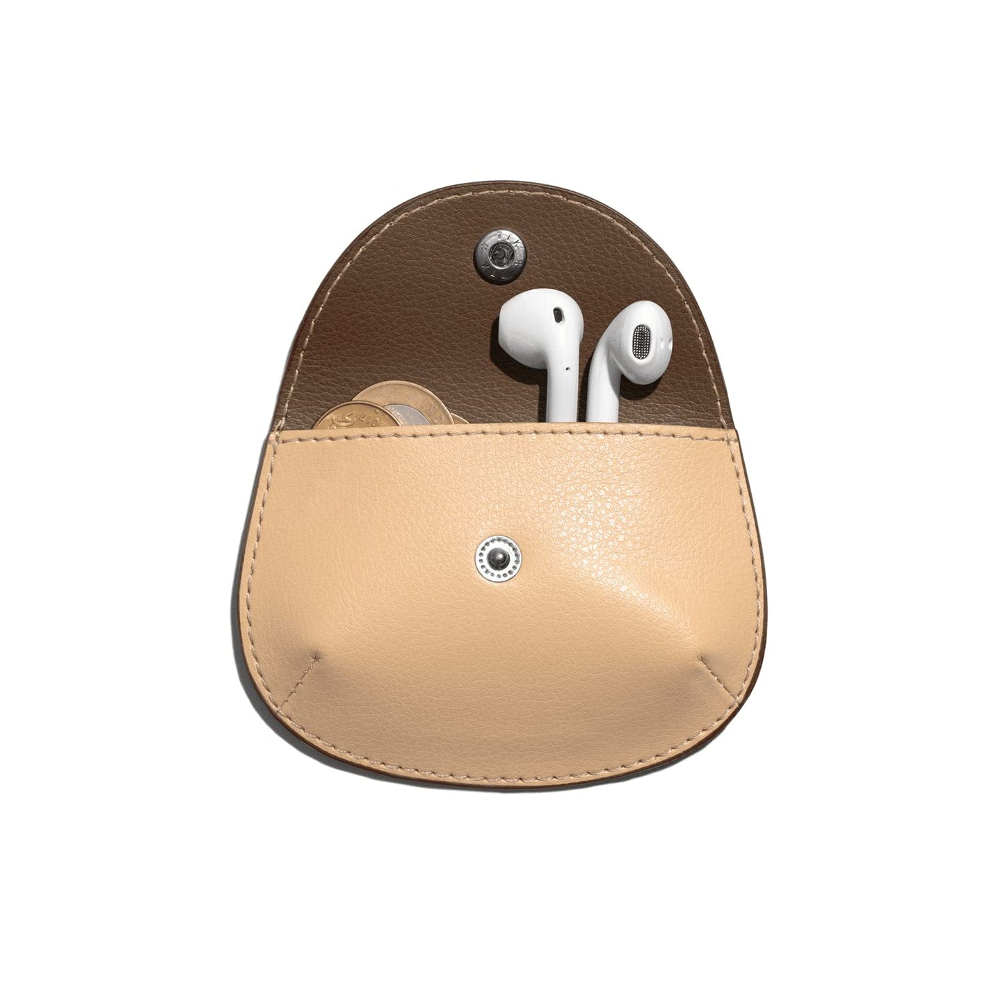 DailyObjects Pellet Cable/Coin Wallet | Multipurpose Faux Leather Wallet/Clip Organiser/Cable Holder/Coin Wallet- Brown