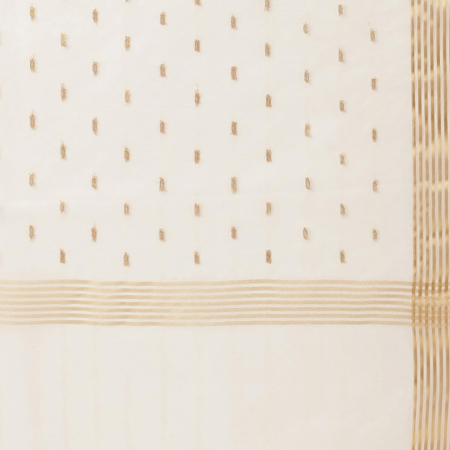 Divena Off White Shree Ram Buta Print Cotton Layered Anarkali Kurta, Trouser With Dupatta