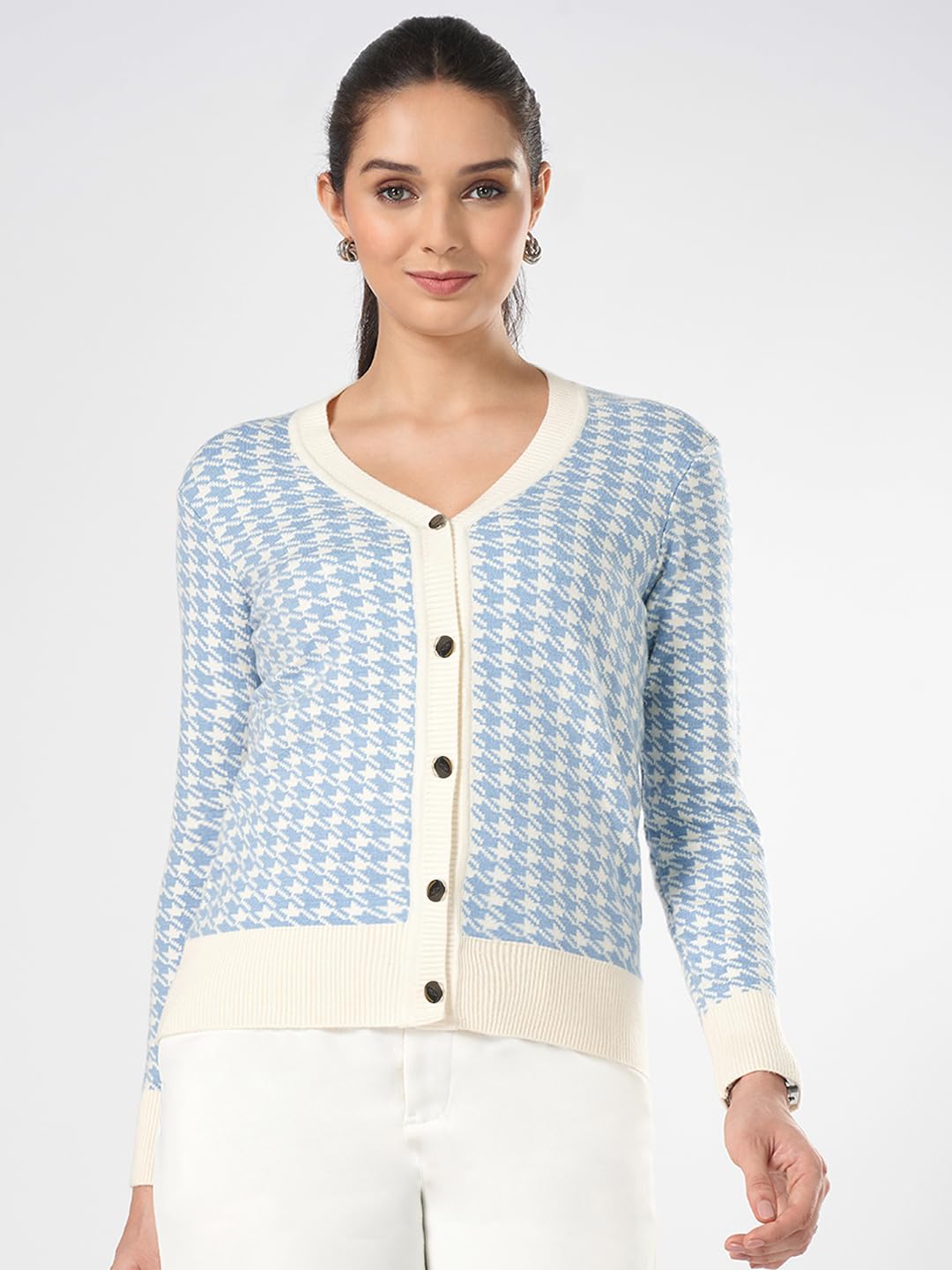 Annabelle by Pantaloons Women's 60% Viscose, 28% Nylon, 12% PBT Classic Cardigan