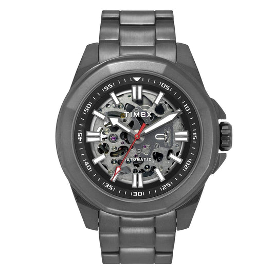 TIMEX Analog Watch for Man with Black Round Dial & Gunmetal Stainless Steel Bracelet Band Water Resistant Men's Wrist Watches - TWEG24103