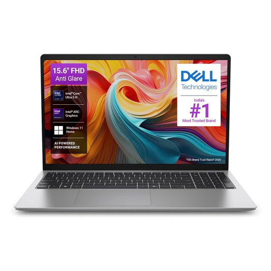 Dell 15 AI Powered Laptop, Intel Core Ultra 5 225H, 16GB DDR5 RAM, 512GB SSD, 15.6" FHD Anti-Glare Display, Intel Arc Graphics, Dedicated Copilot Key, Backlit Keyboard, Silver, Win11 Home + MSO H&S'24