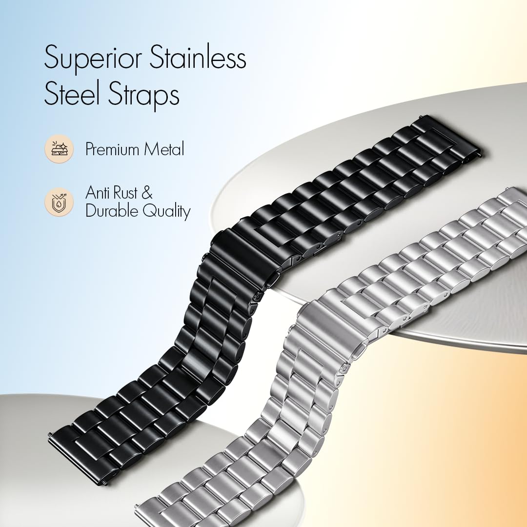 Fastrack Magnus FX1 1.38" Display Metal Case Smart Watch with Single Sync BT Calling, Functional Crown, 100+ Sports Modes, Health Tracking, in-Built Games – Smartwatch for Men (Black)