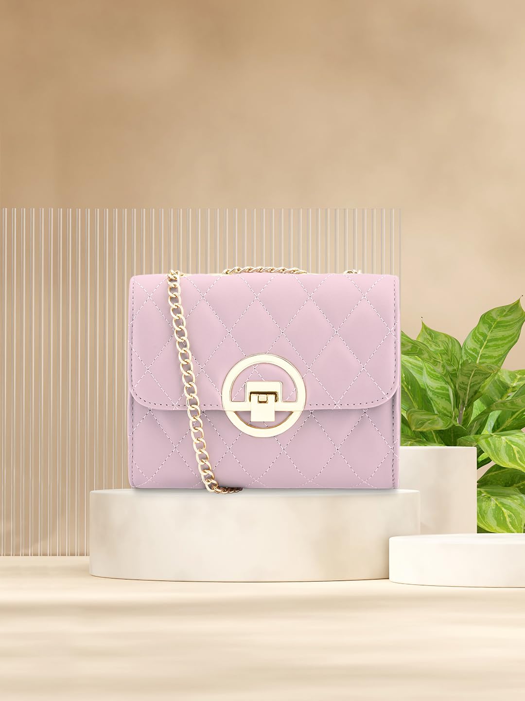 Fastrack Quilted Sling Bag for Women | Chic Party Bag for Girls, Ladies, Women | Stylish Structured Bag Made of Faux Leather