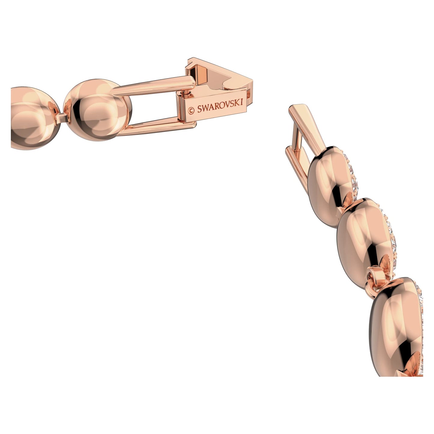 Swarovski Una Angelic bracelet, Round cut, Pavé, Medium, White, Rose gold-tone plated