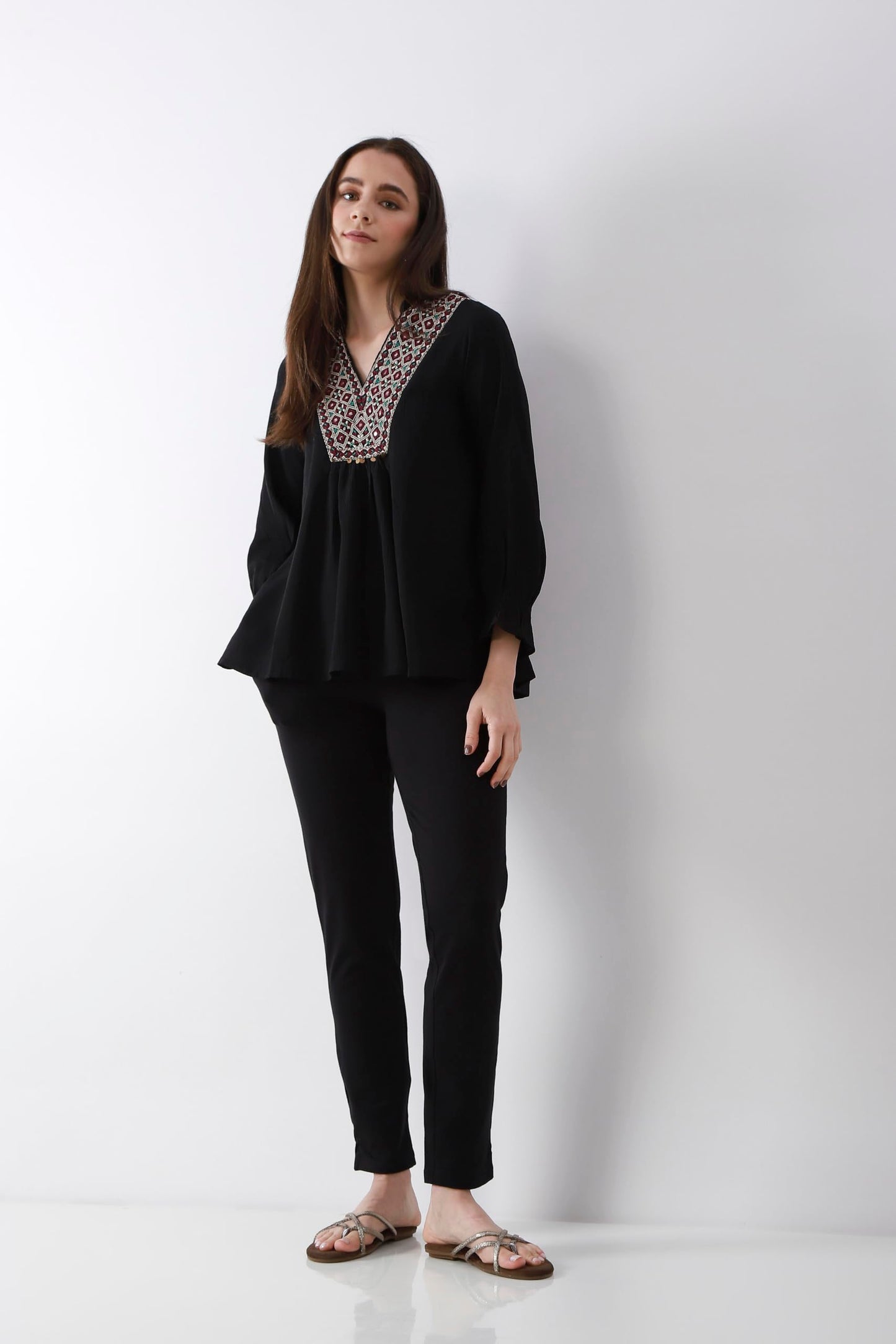 Biba Women Black Straight Pants_4XL