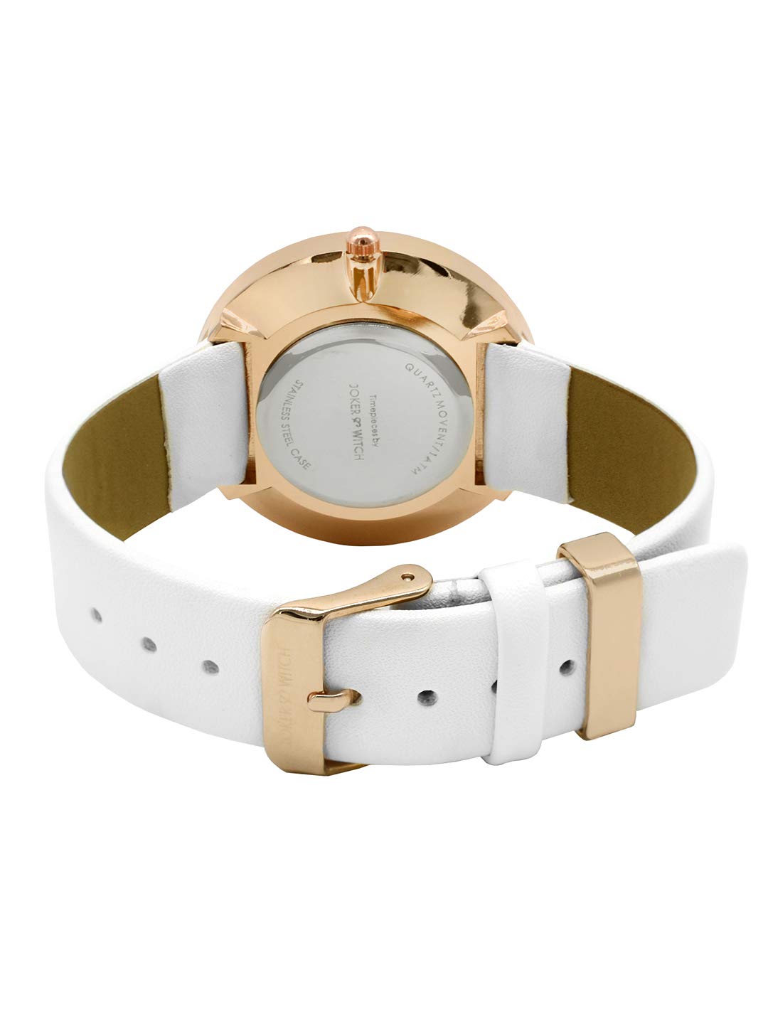 Joker & Witch Women Hailey 36mm White Dial 18mm Faux Leather Watch