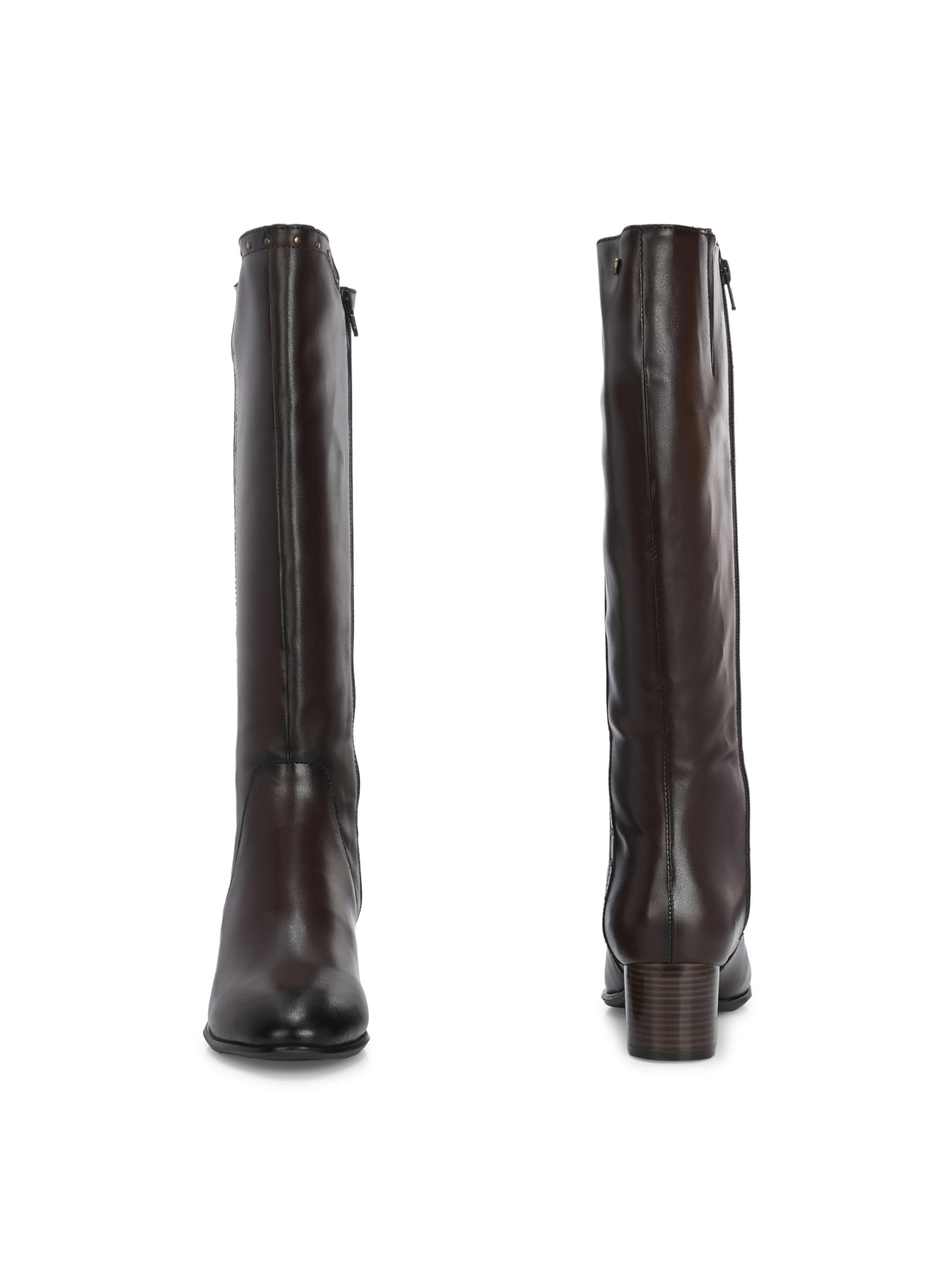 Delize Brown women Mid Heel Knee Boots 62202-39