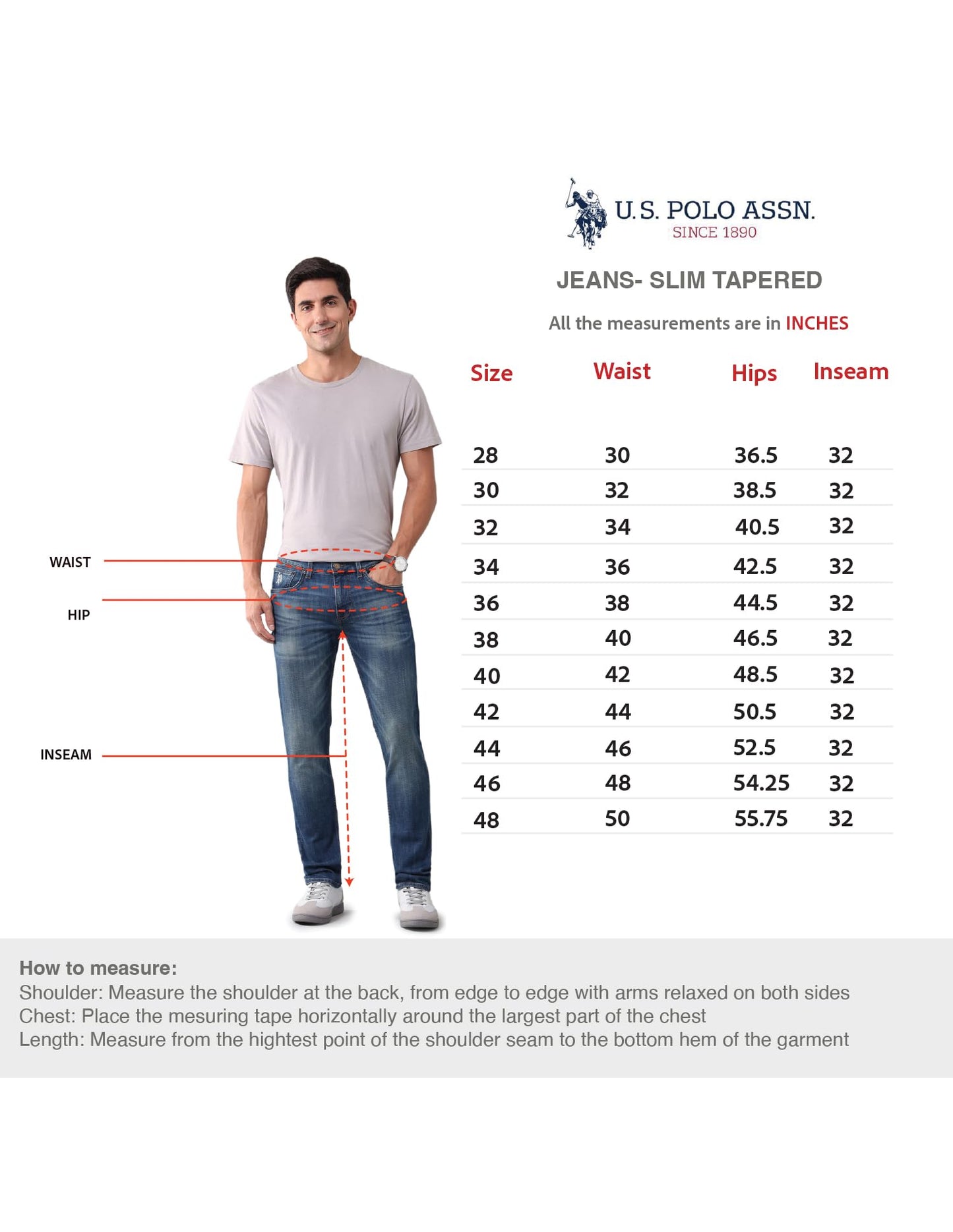 U.S. POLO ASSN. Men's Brandon Slim Tapered Fit Mid Rise Jeans (UDJENO1803_Blue_32)