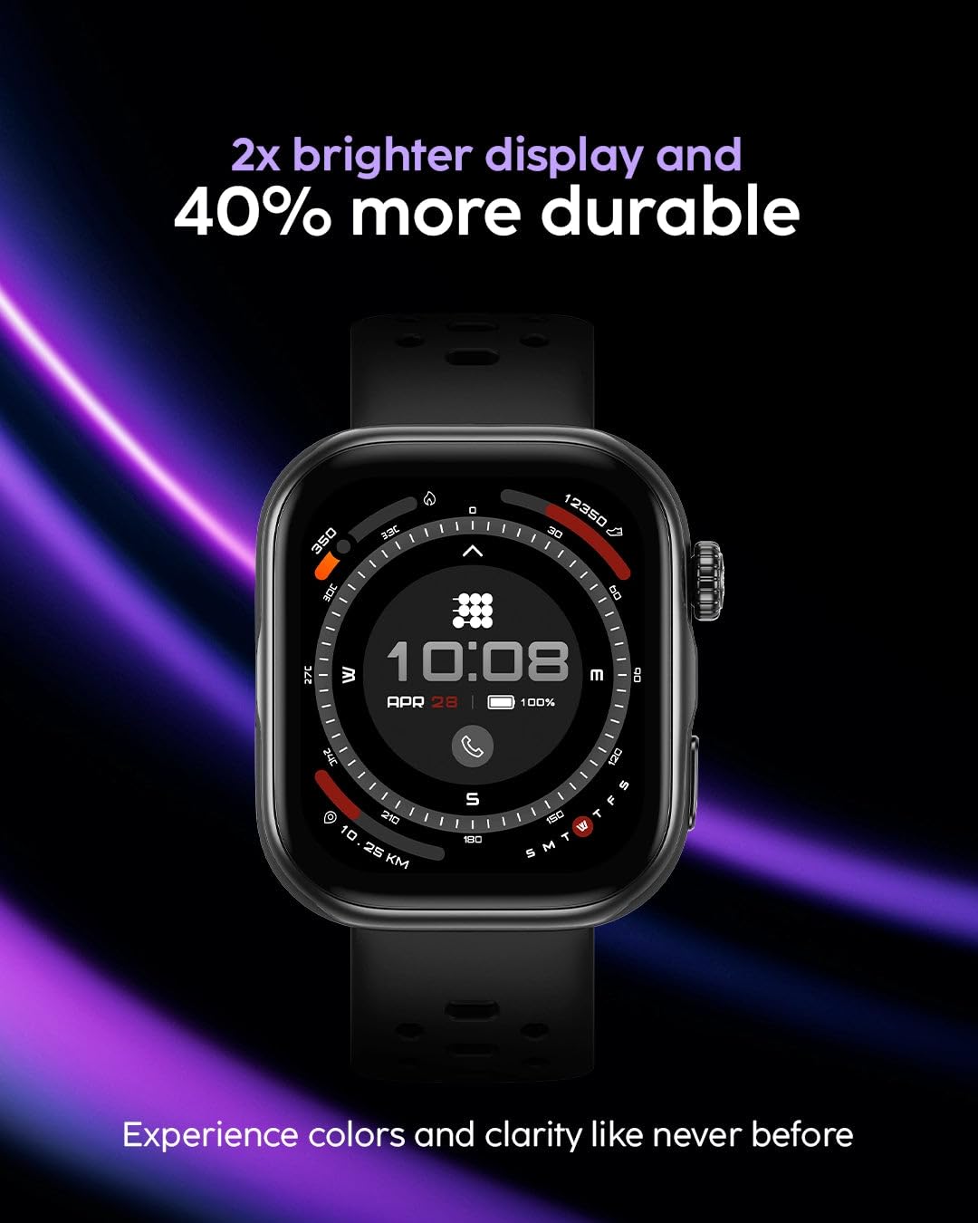 Cubitt Viva Pro 2 Smartwatch, 1.85” AMOLED HD, Built-in GPS, Offline Maps, Barometer, Compass, VITA AI, AI Coach, Readiness & Sleep Scores, 100+ Sports Modes, 5ATM, 10-Day Battery — Obsidian Black