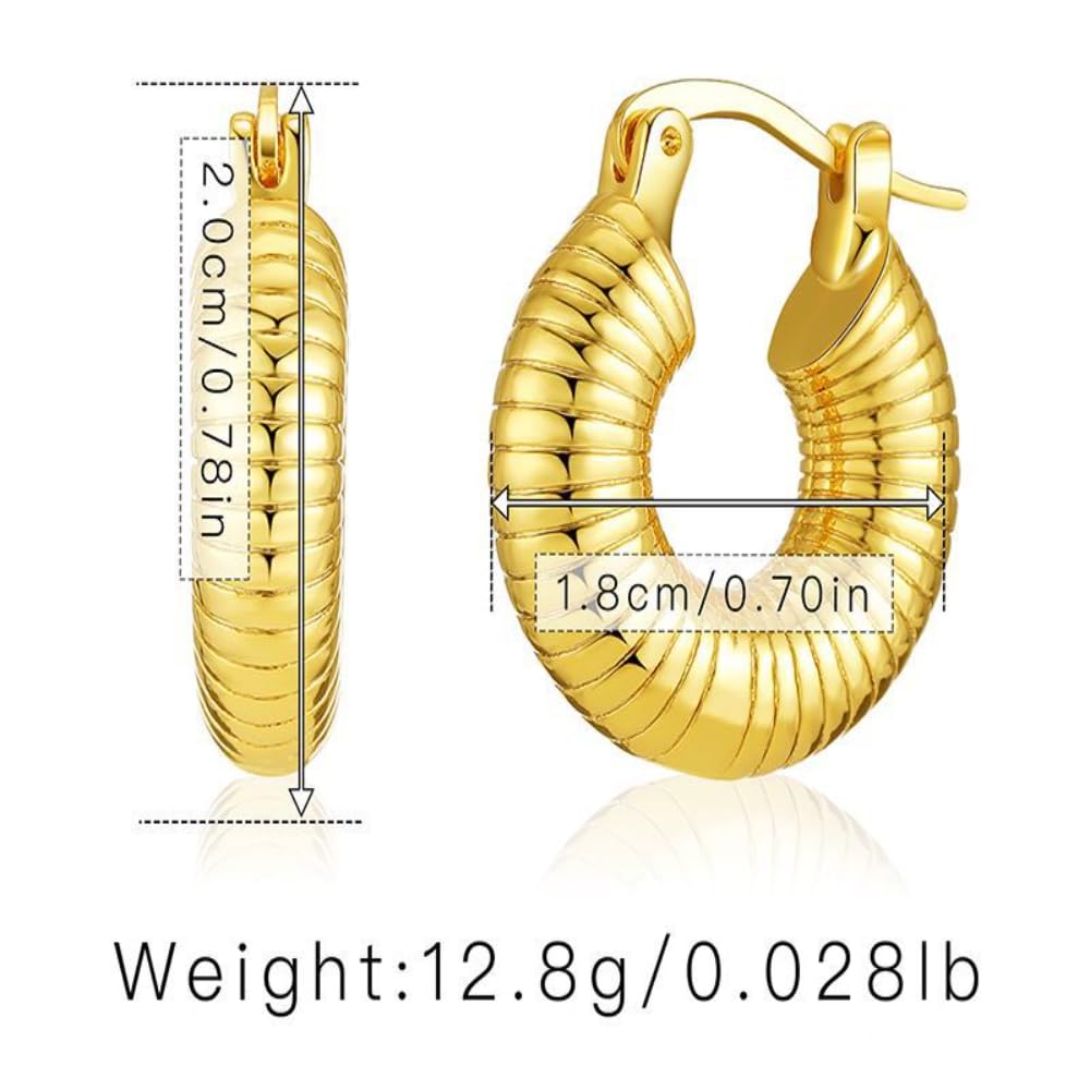 Aaishwarya 18k Gold-Plated Hoop Earrings anti tarnish & waterproof for Women and Girls