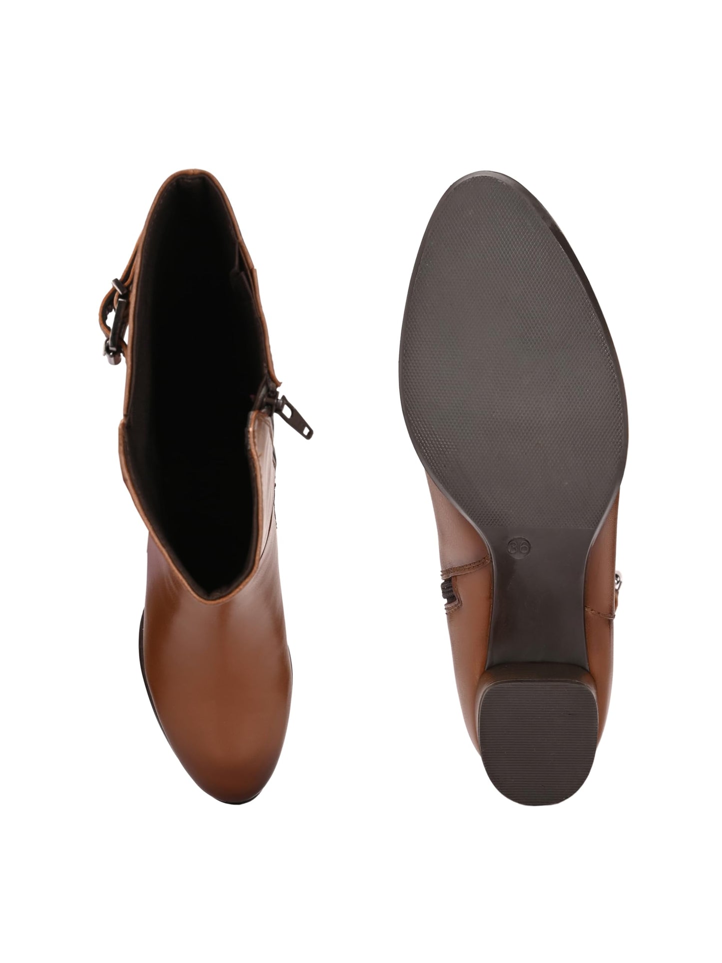 Delize Tan Women Knee ankle boots 64473-36