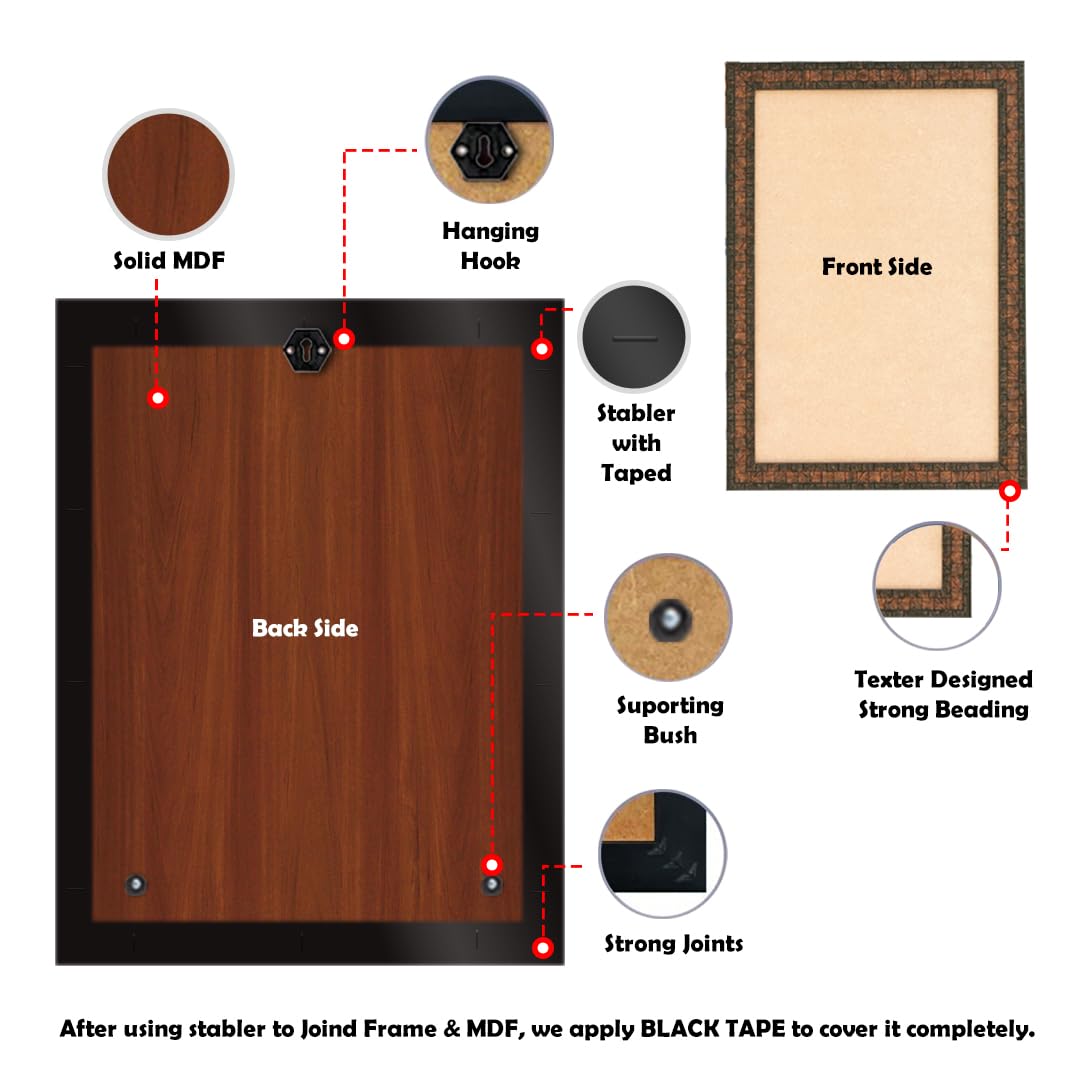 MUSHA - Personlized Mosaic Collage Wooden Rectangular Photo Frame | 8 MM Wooden Frame | Random Brown Frame | Latest Matt Finished | Wall Mount | 16x20 Inch | 144 Photo Included