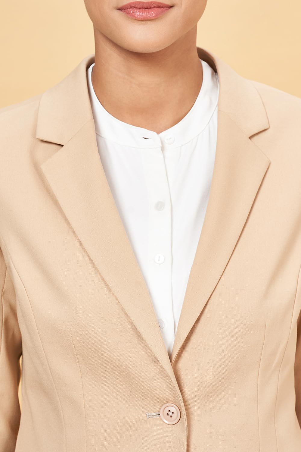 Annabelle by Pantaloons Women's Classic Blazer (110149138010_Pebble