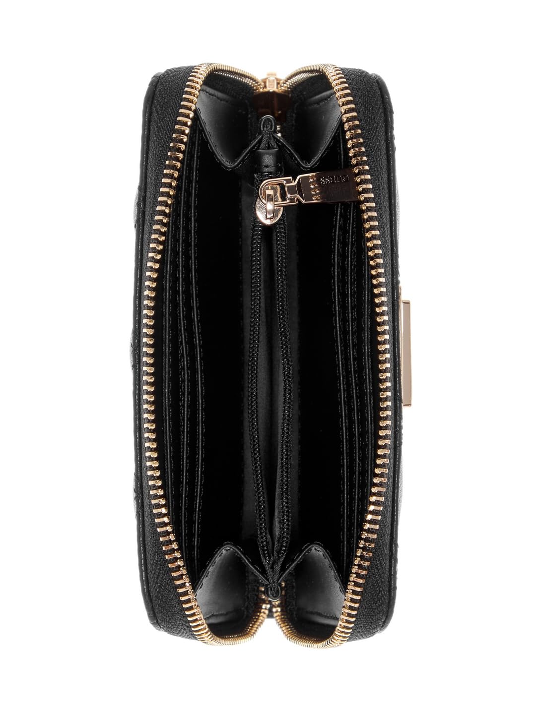 GUESS Black Solid Zaria Medium Zip Around Wallet