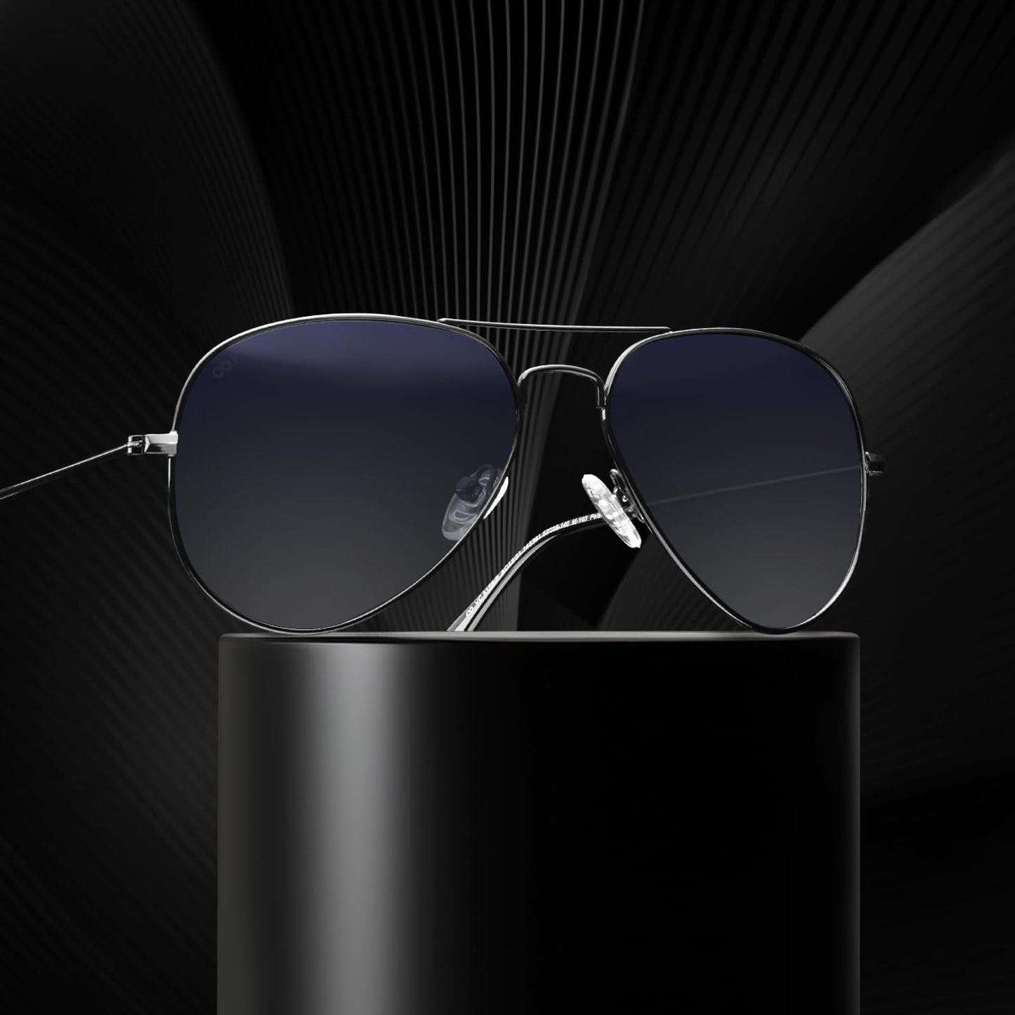 VINCENT CHASE EYEWEAR By Lenskart | Full Rim Aviator | Polarized & 100% UV Protected Sunglasses | Men & Women | Medium | VC 5158/P Black Frame, Lens Gradient Blue- Pack of 1