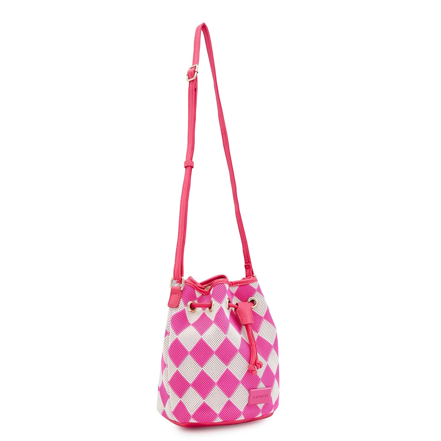 Caprese Checker Sling Bag for Women (Medium, Fuchsia)