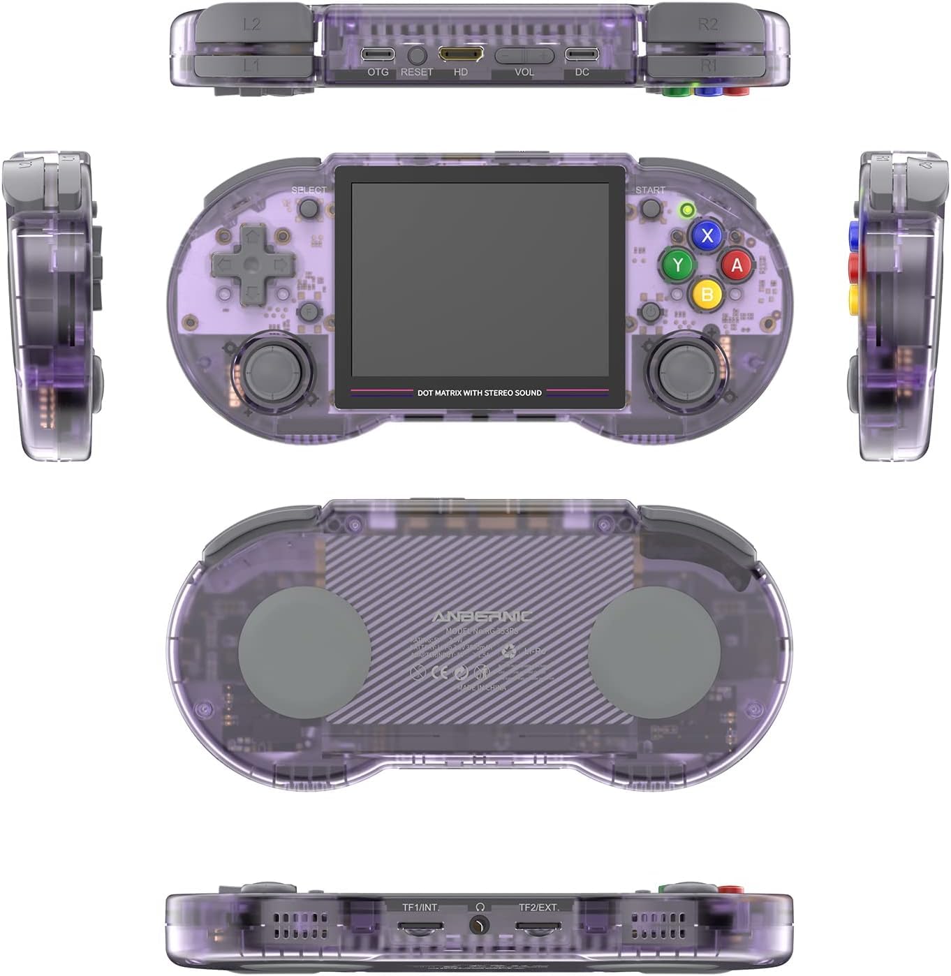 New World RG353PS Retro Handheld Game Console , Single Linux System ,Plug & Play Video Games 3.5 Inch IPS Screen 128G TF Card Preinstalled + PSP Games