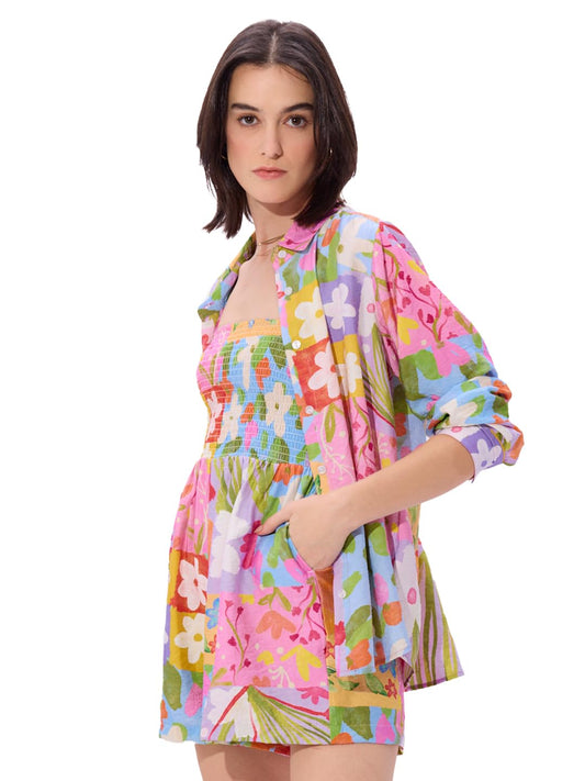 The Souled Store Floral Splash Jumpsuit Casual Summer Romper Sleeveless For Women and Girls