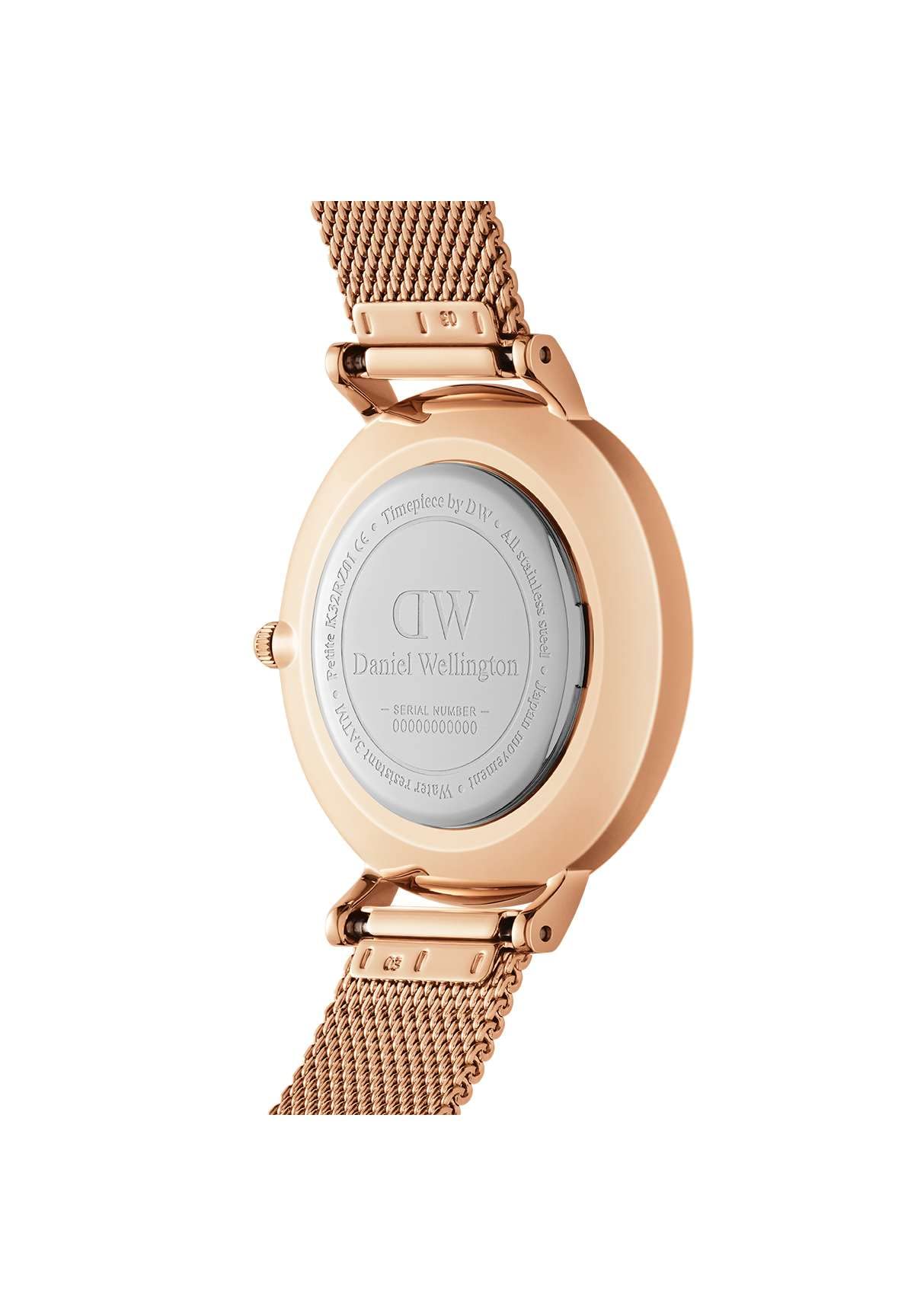 Daniel Wellington Petite Analog Watch for Women with White Round Dial & Rose Gold Stainless Steel Bracelet Band Water Resistant Women's Wrist Watches - DW00100418