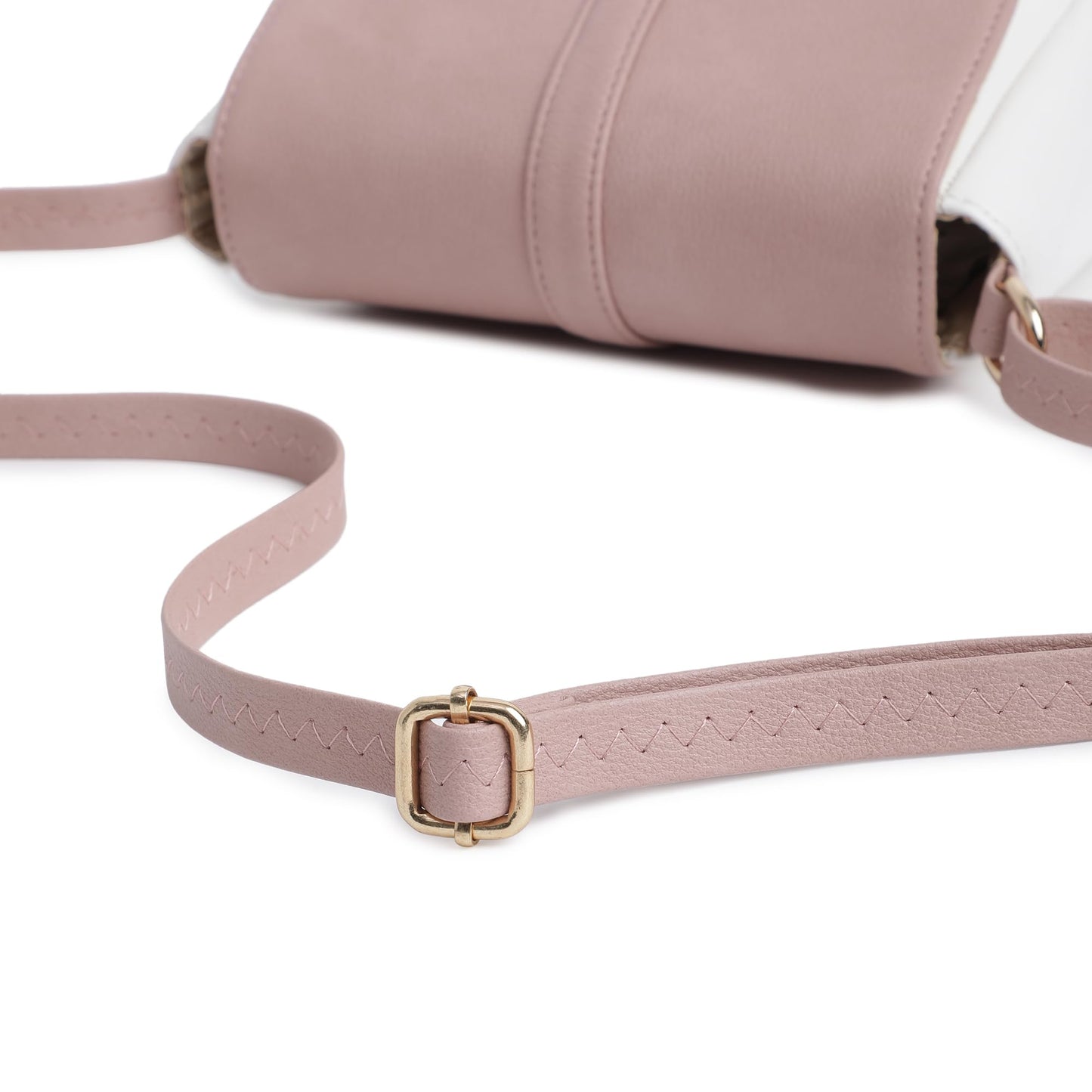 Fastrack Classic Sling Bag for Women | Stylish Crossbody Bag for Girls, Ladies, Women | Spacious, Two-Toned Bag Made of Faux Leather (Powder Pink)