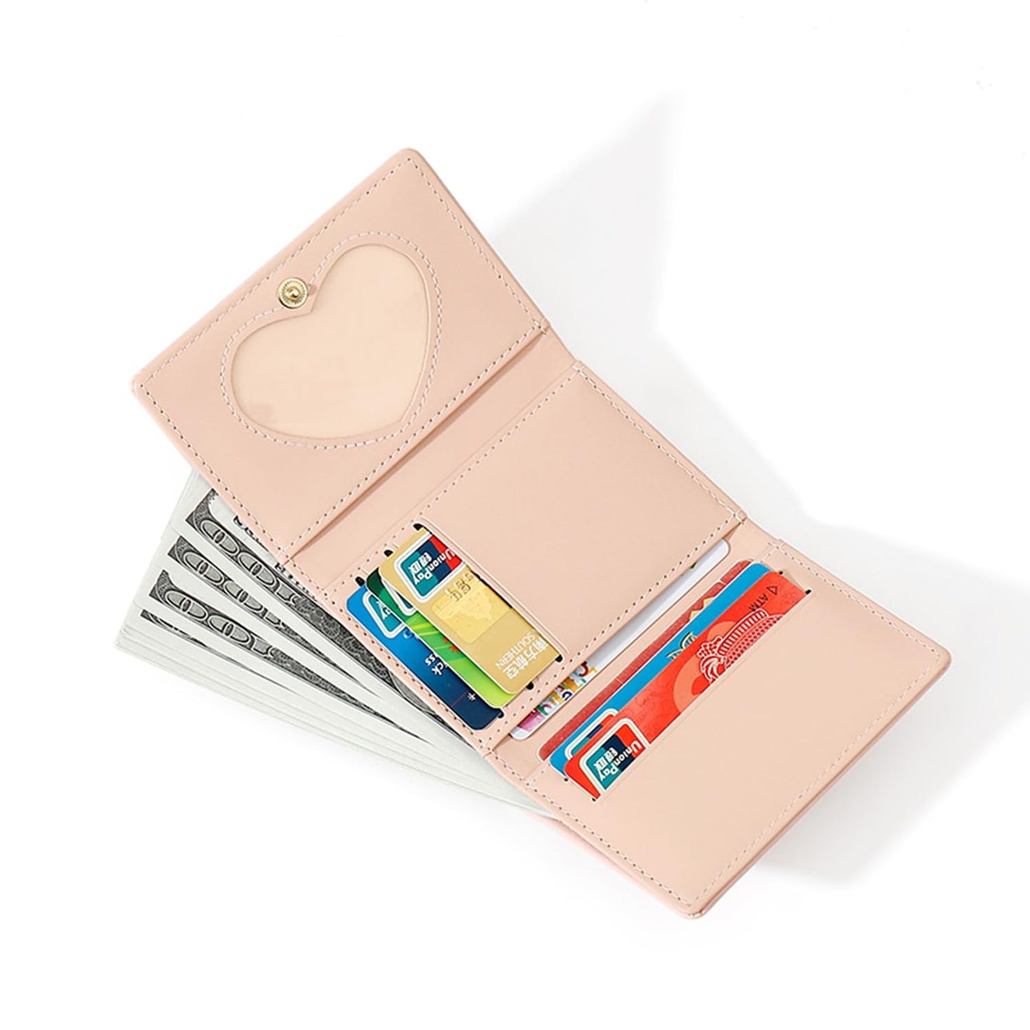 INOVERA (LABEL) Trifold Wallets for Girls, Women - Faux Leather Mini Credit Cards, Cash Holder Wallet - Small Pocket Purse (Purple)