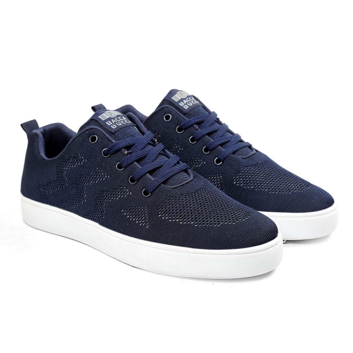 Bacca Bucci® Men's Knitted Canvas Venice Comfort/Air Flow Casual/Sneakers Shoes for Men- Blue, Size UK6