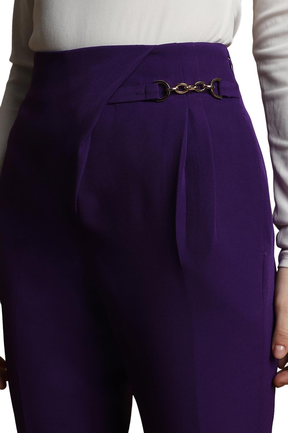 Allen Solly Women's Slim Casual Pants (AHTPWSLFI51164_Purple