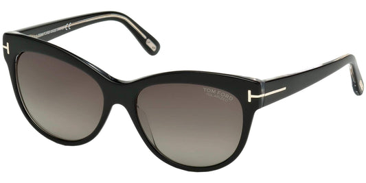 Tom Ford 05D Black Lily Cats Eyes Sunglasses Polarised Lens Category 3