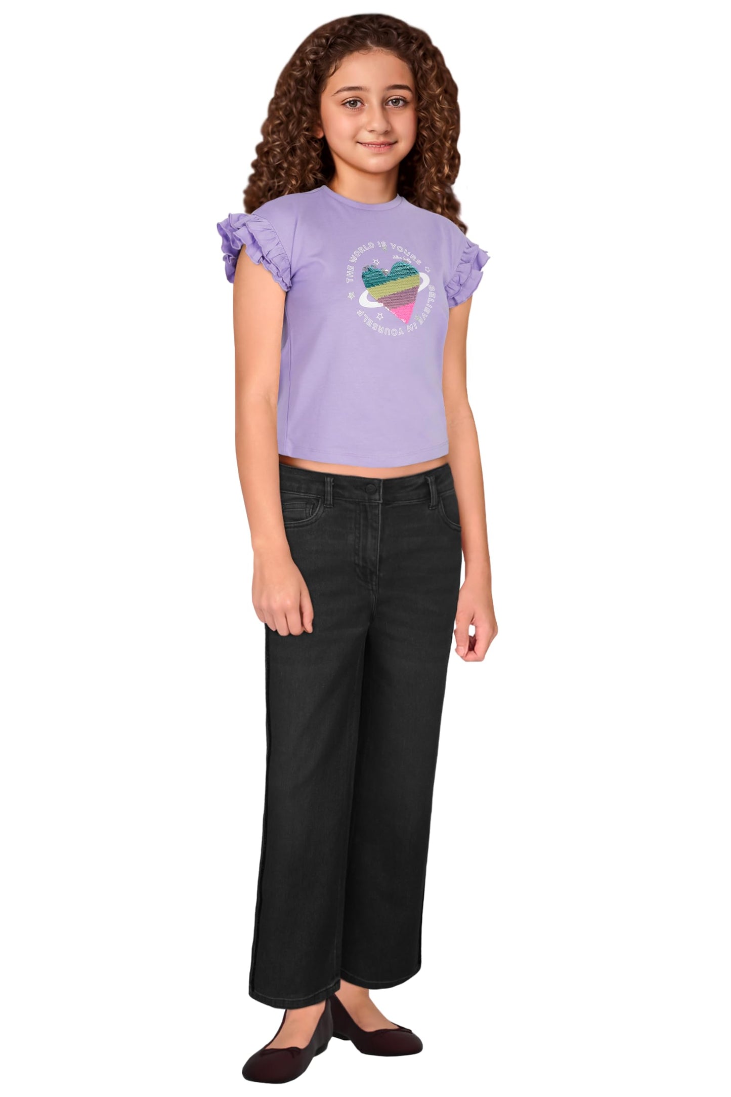 Allen Solly Girl's Regular Fit T-Shirt (AGKCERGFC43479_Purple