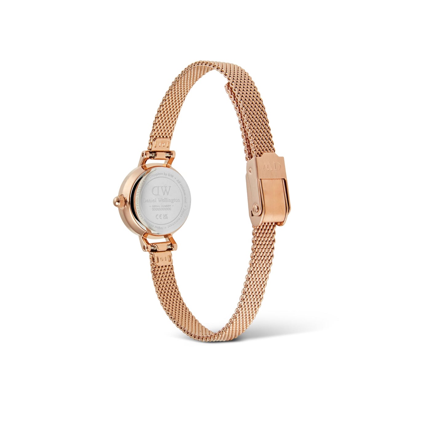 Daniel Wellington Petite Analog Watch for Women with Champagne Round Dial & Rose Gold Stainless Steel Bracelet Band Water Resistant Women's Wrist Watches - DW00100741K