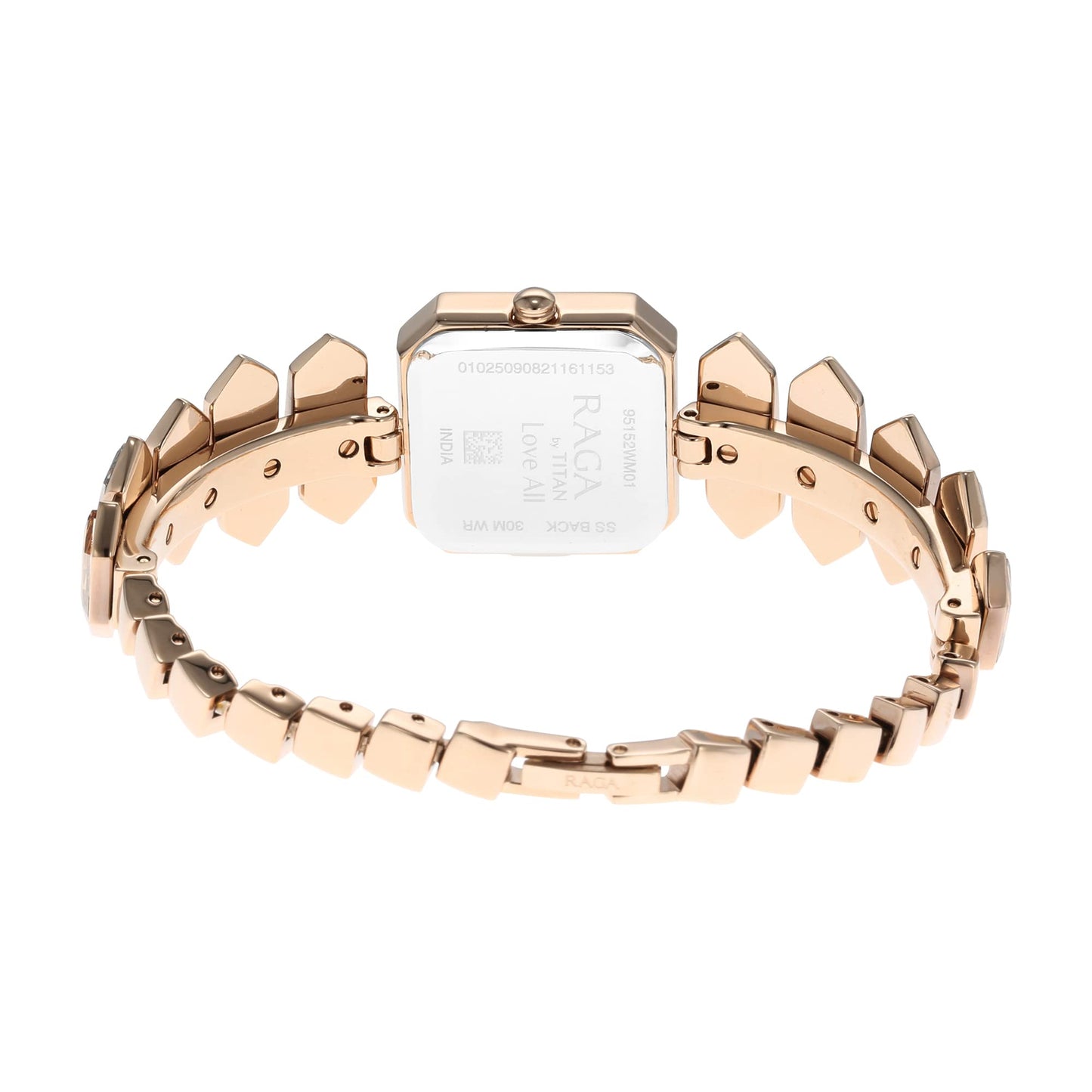 Titan Raga Love All Quartz Analog Silver Dial Rose Gold Metal Strap Watch for Women - NT95152WM01