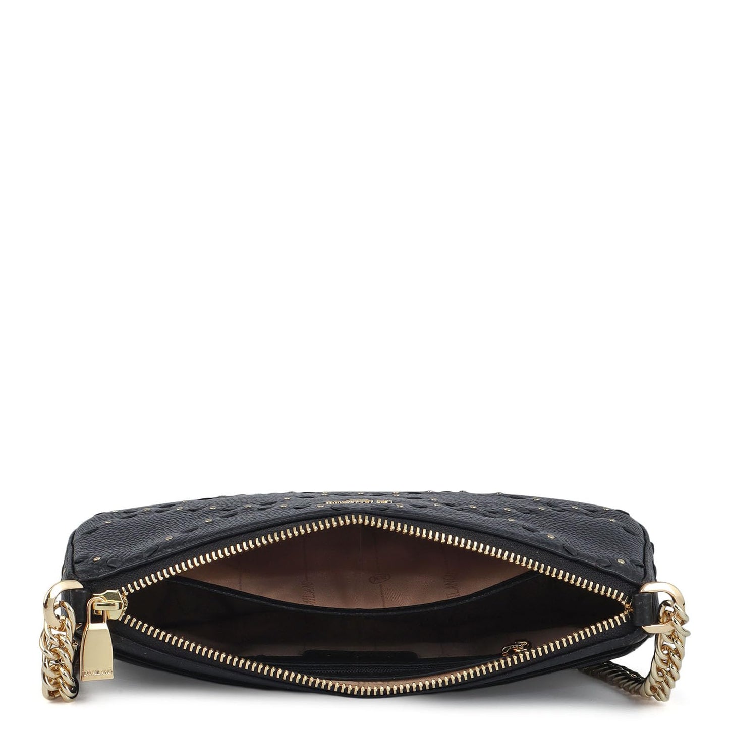 Da Milano Leather Shoulder Bag for Women - Black