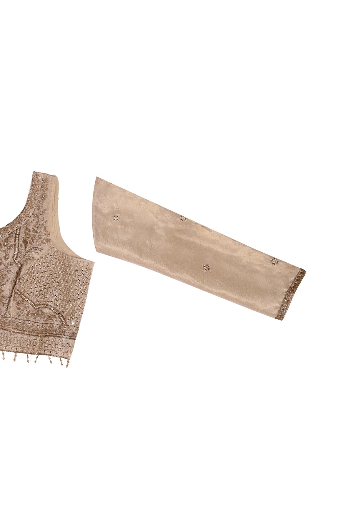 Soch Womens Off White Brocade Embroidered Lehenga Choli With Mirror and Stone