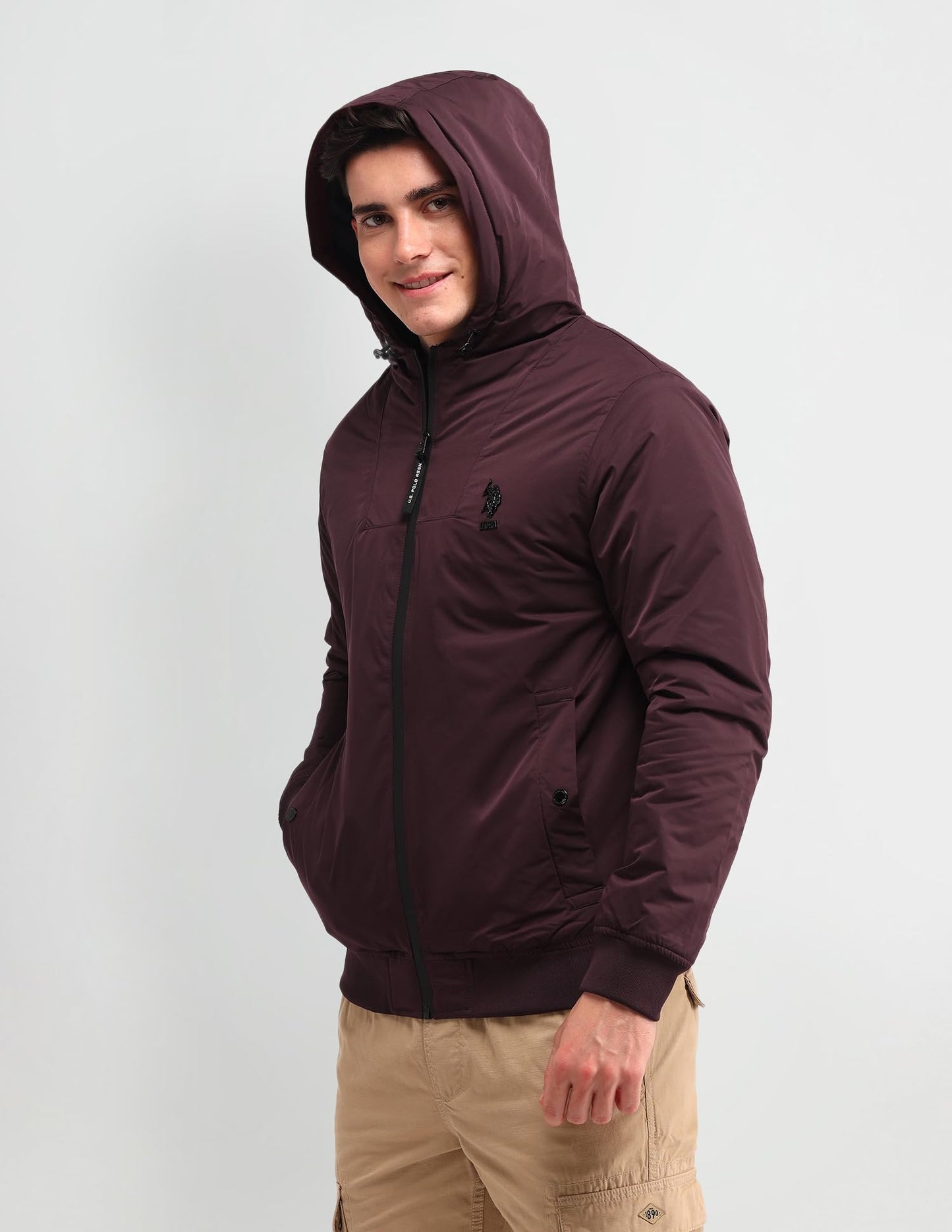 U.S. Polo Assn. Denim Co. Men's A-Line Coat (UDJCK1405_Maroon