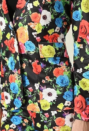 OFFICE PURPLE Women Printed Blazer Pant Set- Women's Casual Office Business 3-Piece Printed Suit, Single-Breastered Blazer Camisole and Pant Set (Multicolour, L)