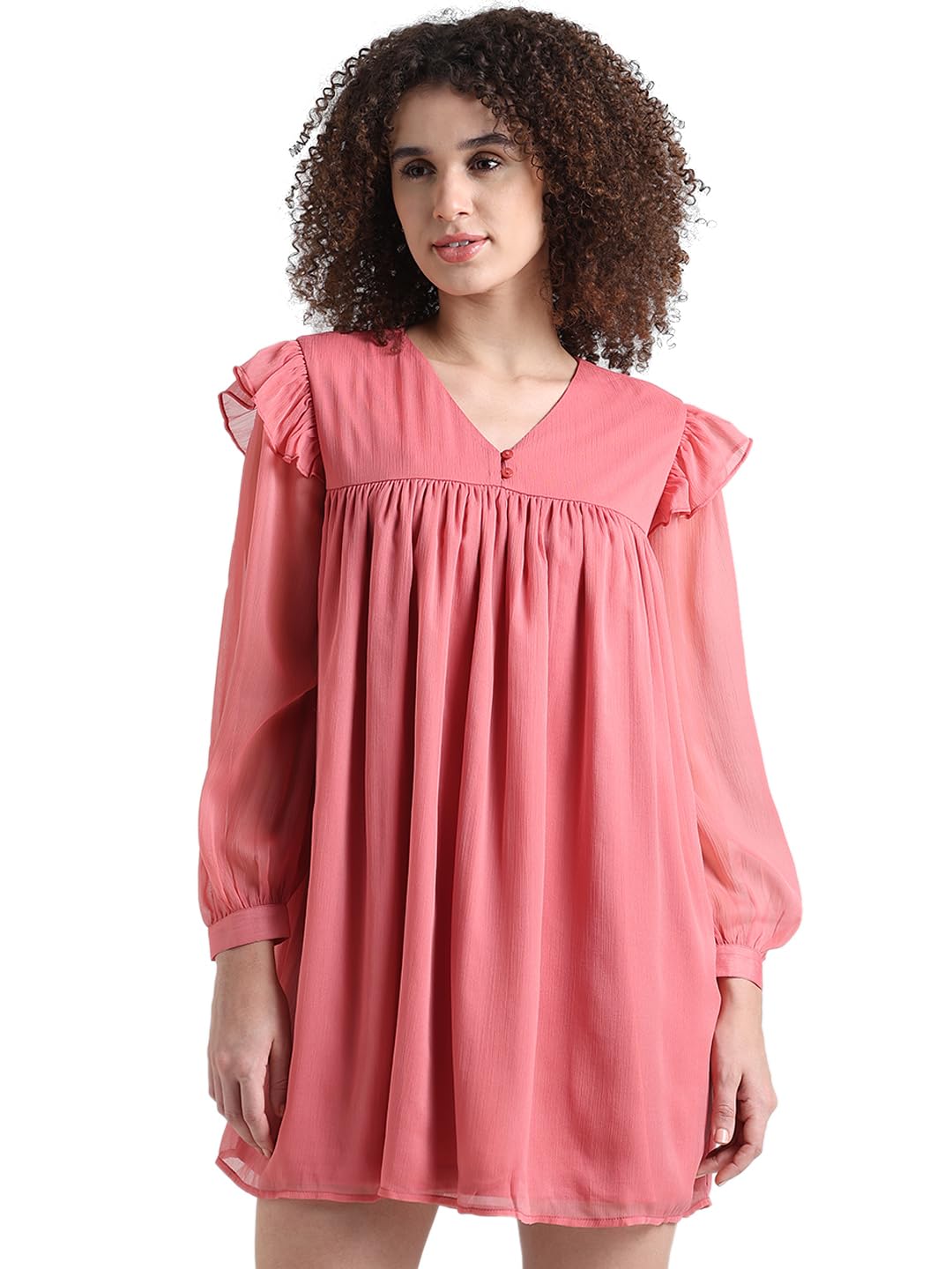 ONLY Women Solid Polyester Above Knee Red Dress