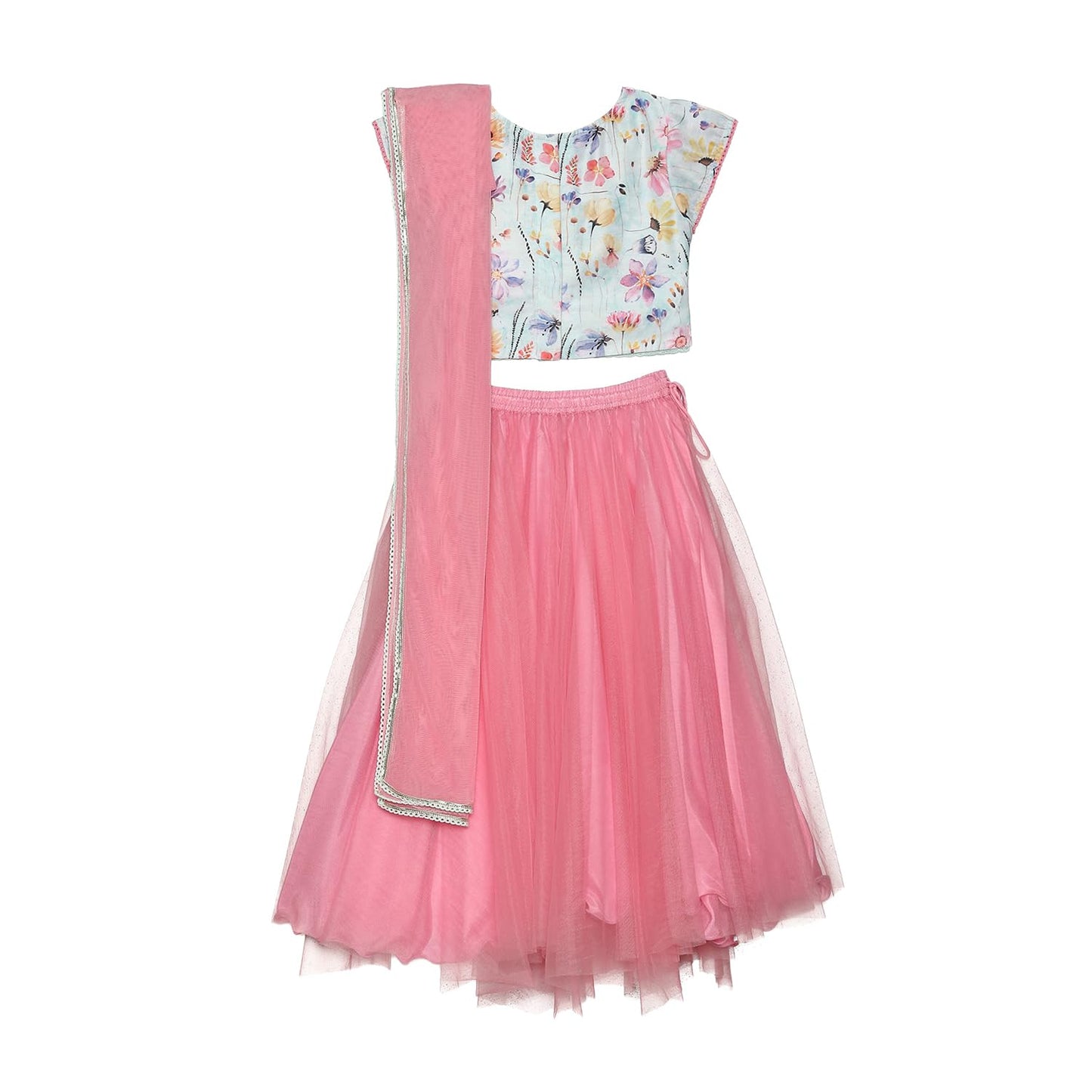 BIBA Girls PRINTED STRAIGHT KID(KWFLORAL SPLENDOUR5834_PINK_13)