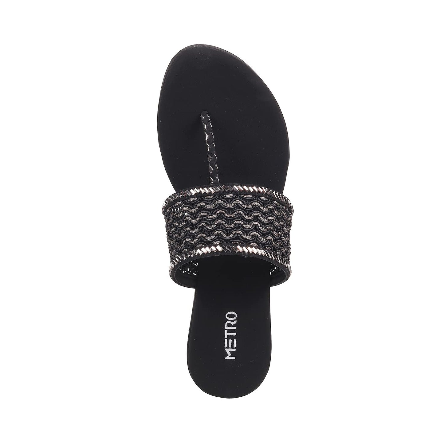 Metro Womens Synthetic Black Slip Ons - SaumyasStore