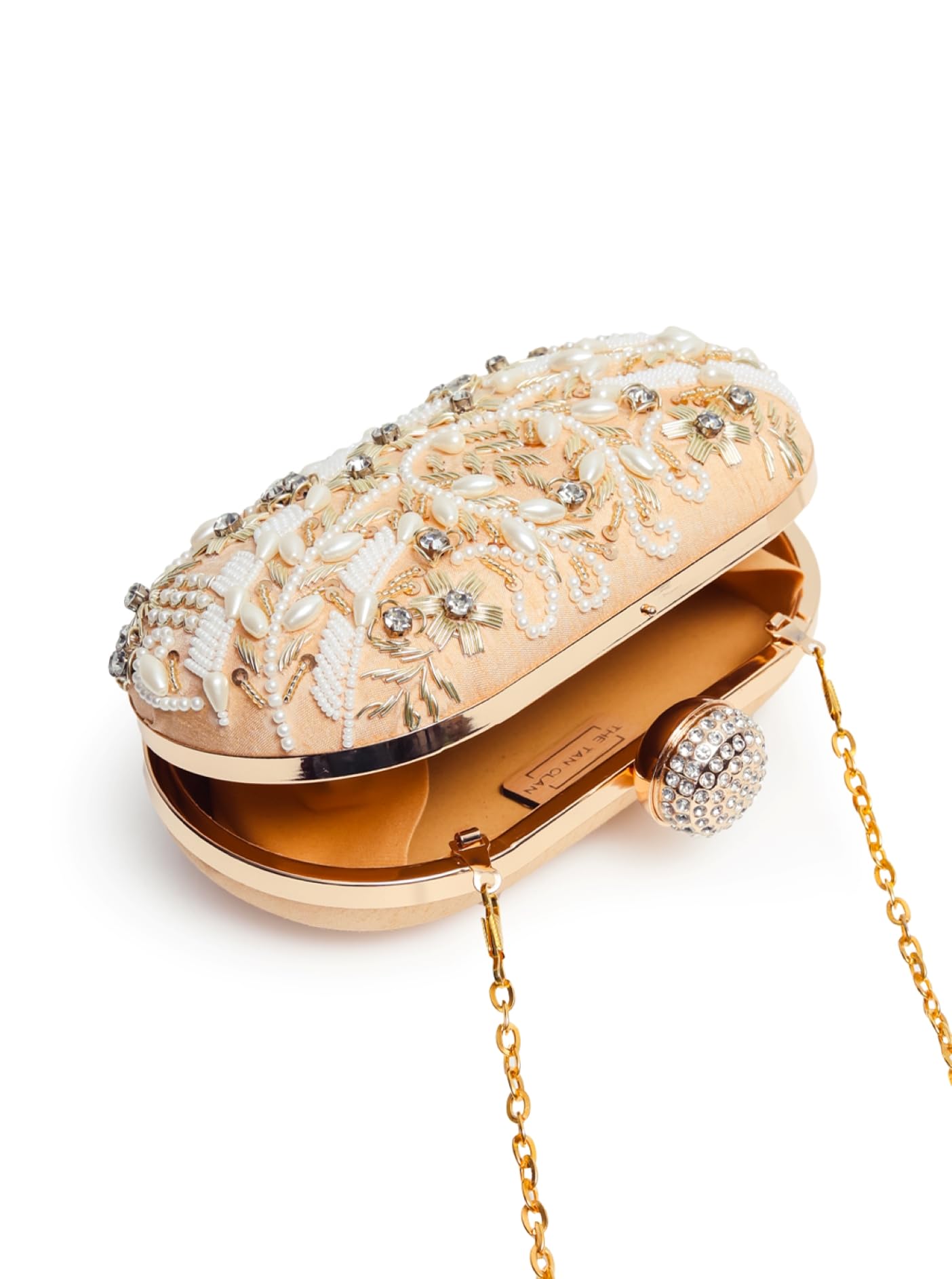 THE TAN CLAN Elizah Zarozi Hand Embroidered Clutch Purses Luxury Evening Handbags