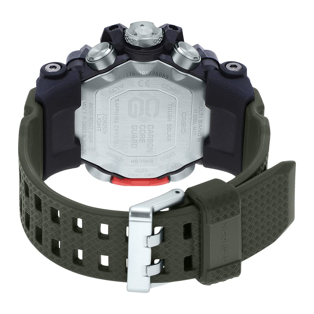 Casio G-Shock GWG-2000-1A3DR Gray IP Multi-Coloured Analog-Digital Dial Military Green Resin Strap Men's Watch Mud Resistant Barometer Altimeter G1176