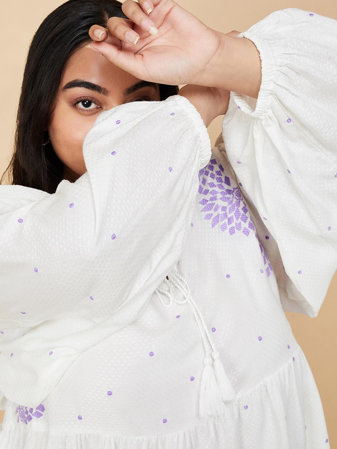 Max Plus Size Women Embroidered Top (EMB3201PIVORY)_3XL 20