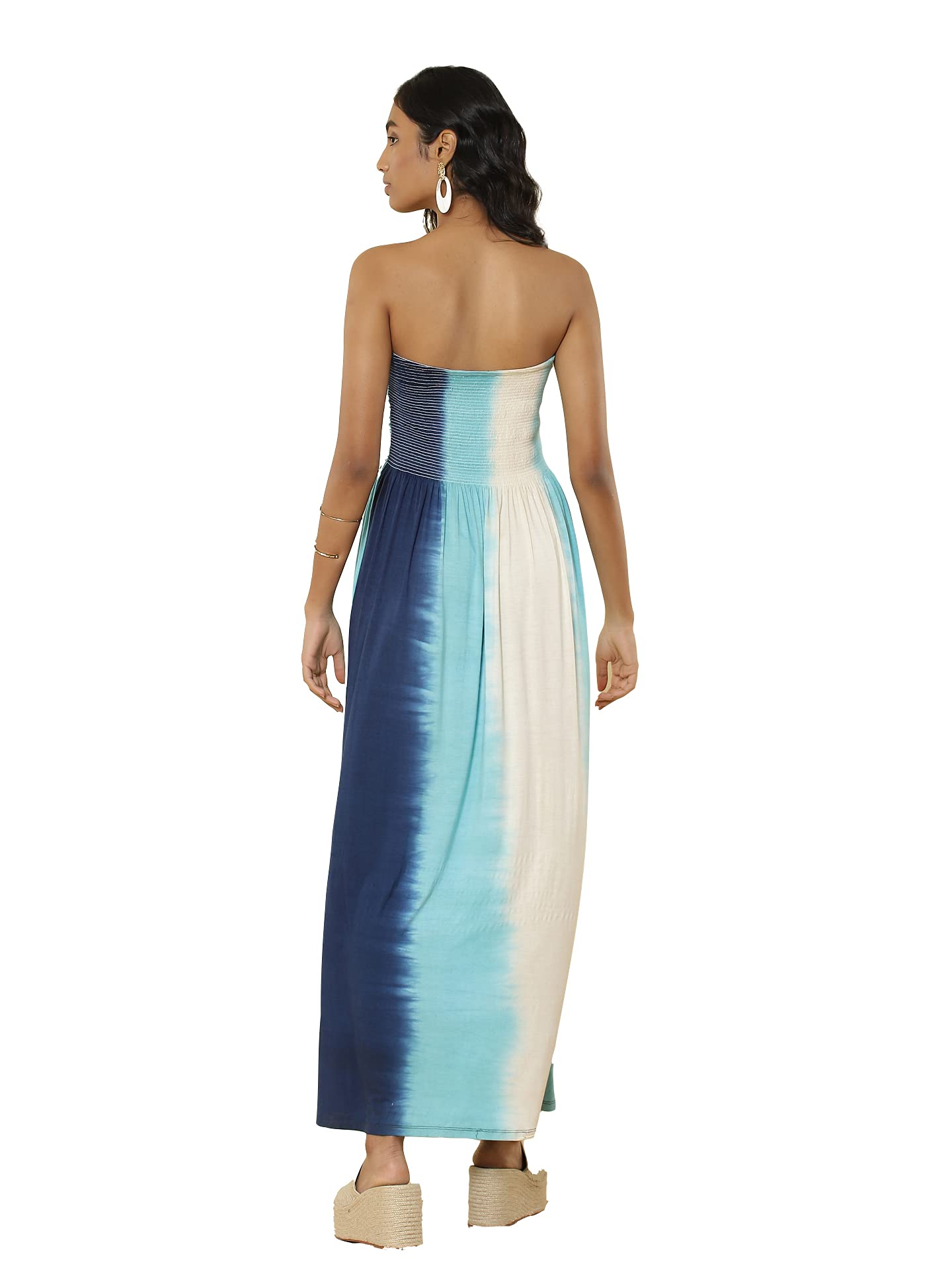 Label RITU KUMAR Off Shoulder Dyed Long Dress