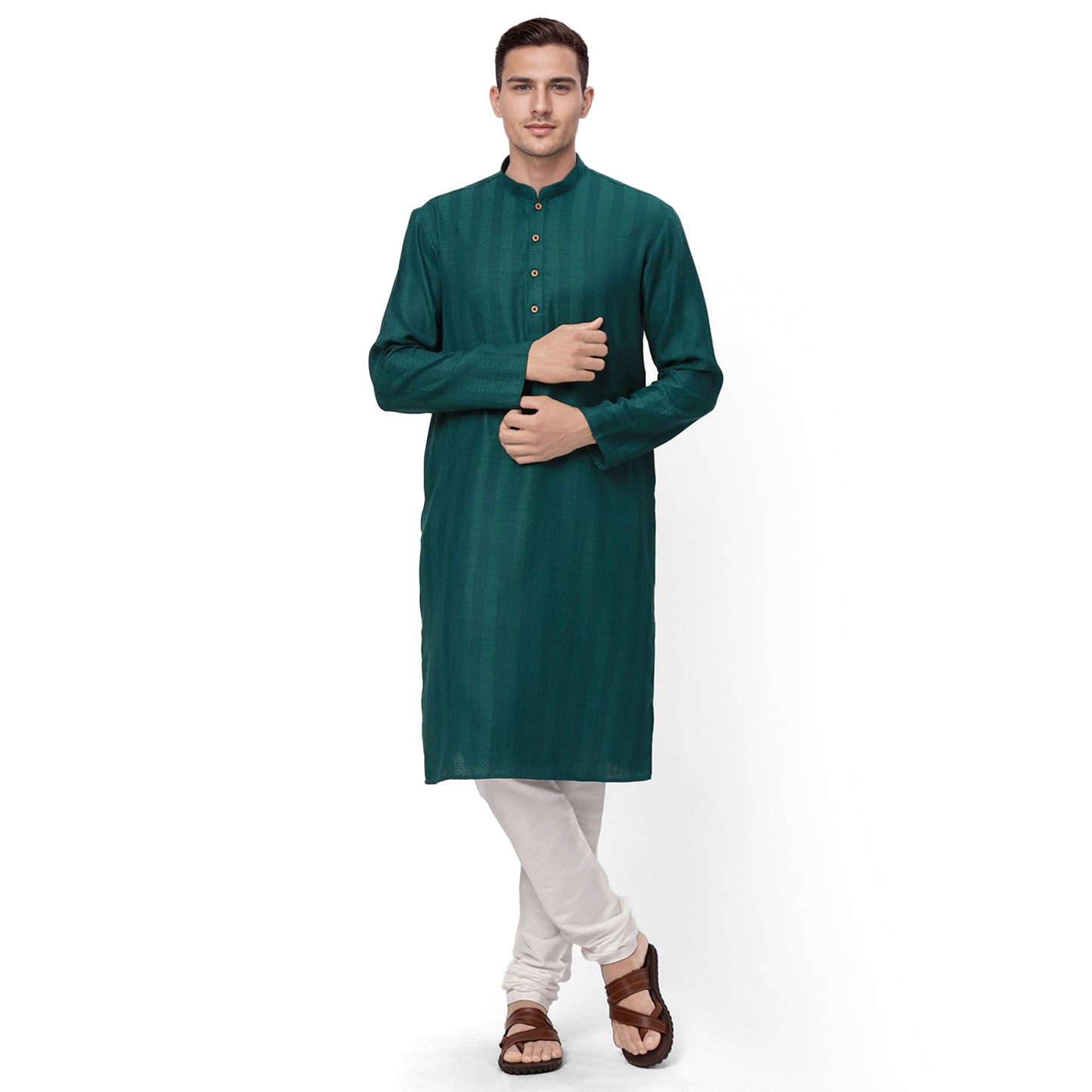 Raymond Ethnix Mens Dark Green Kurta Only
