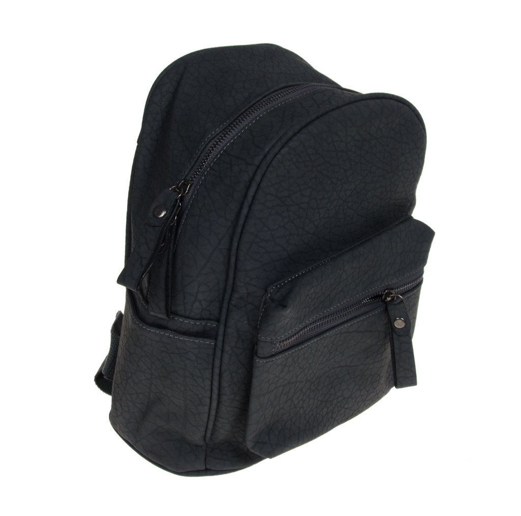 Artisan Crafted Leather Look Handbag Backpack/College Bag/Office Bag (Dark Grey) For Women/Girls