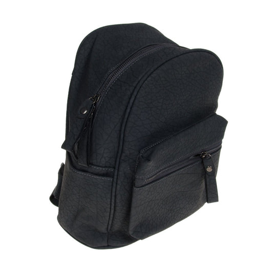 Artisan Crafted Leather Look Handbag Backpack/College Bag/Office Bag (Dark Grey) For Women/Girls