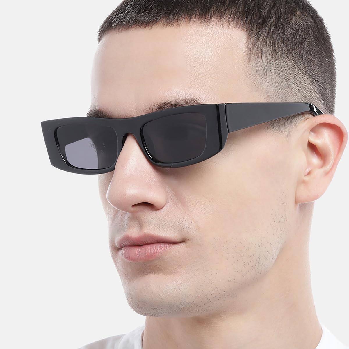 Carlton London Black Toned with Polycarbonate UV Protected Lens Rectangle Sunglass for men