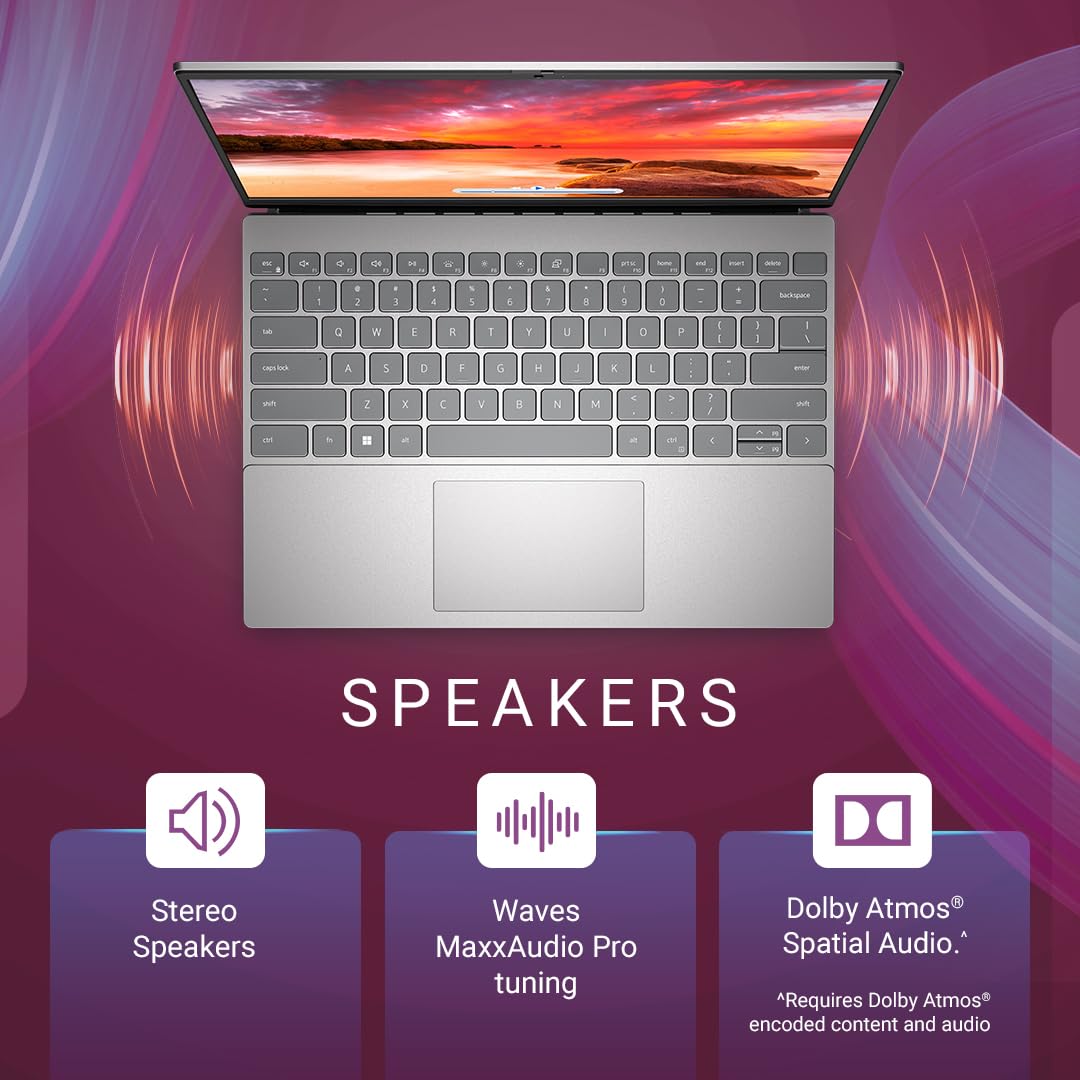 Dell New Inspiron 13 Laptop with AI Enabled Intel Core Ultra 7 155H Processor, 16GB LPDDR5X, 1TB SSD, 13.3" (33.78cm) QHD+ 300nits, Backlit KB + FPR, Win 11+MSO'24, 15 Month McAfee, Silver, 1.24kg